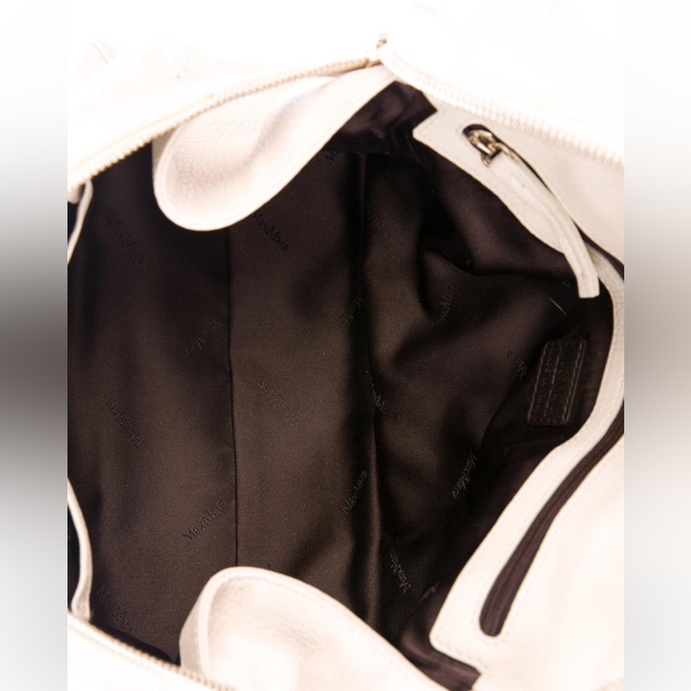 Max Mara Neutral Leather Top Handle Bag | Gold Hardware | Made in Italy - Picture 8 of 16